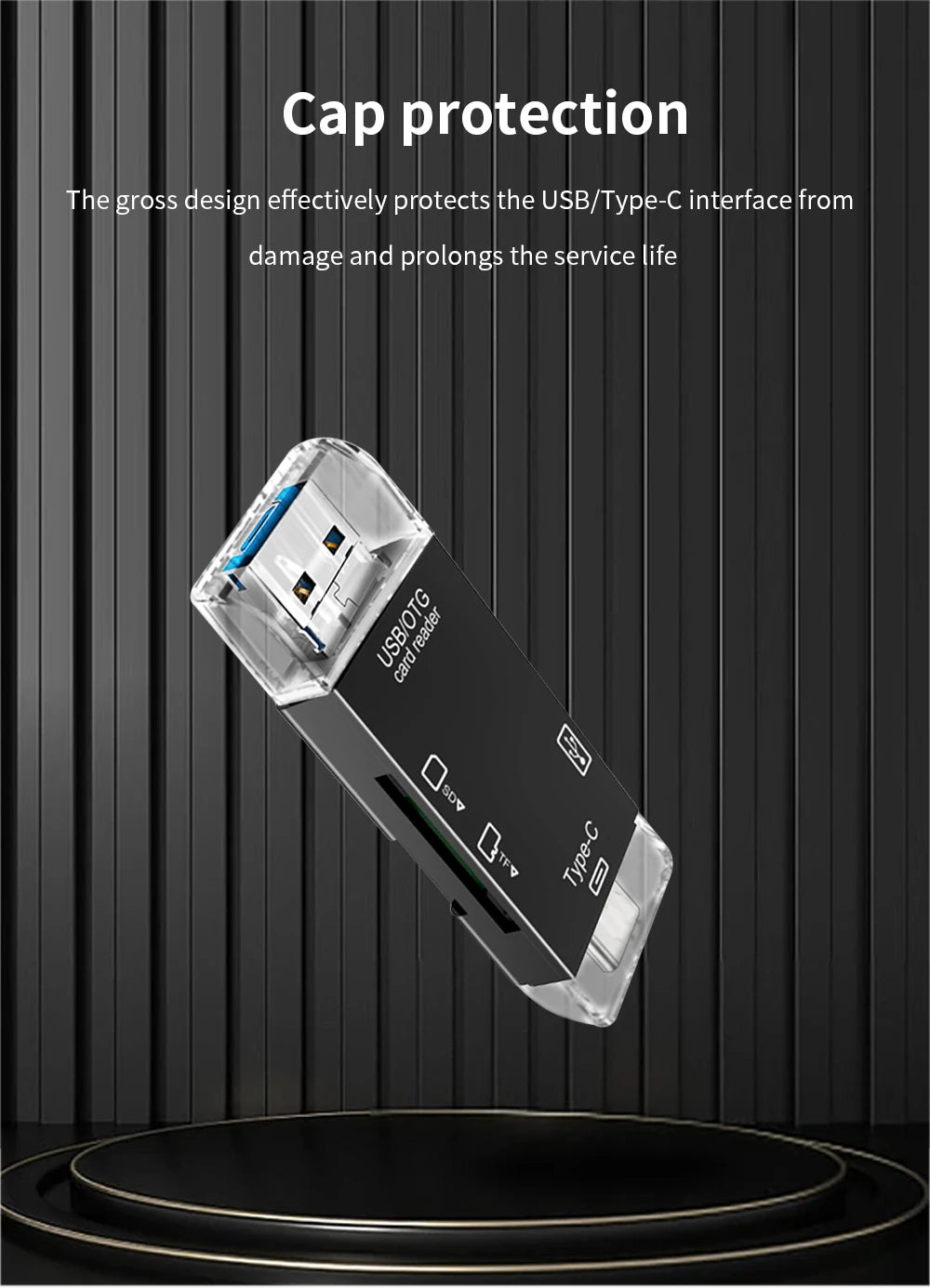 TISHRIC Type C Micro USB Adapter USB TF SD Card Reader.