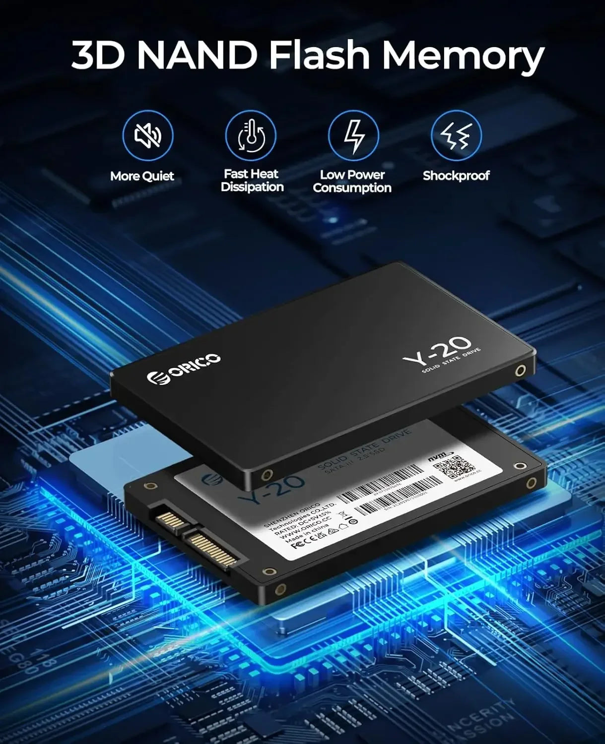 ORICO SATA III SSD 2.5” Internal Solid State Drive 3D NAND 512GB 1TB 2TB 4TB  UP to 550MB/s for Upgrade PC Laptop Desktops
