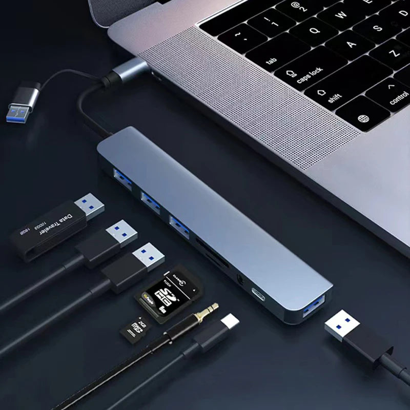 OULLX 8 in 2 USB +Type C HUB