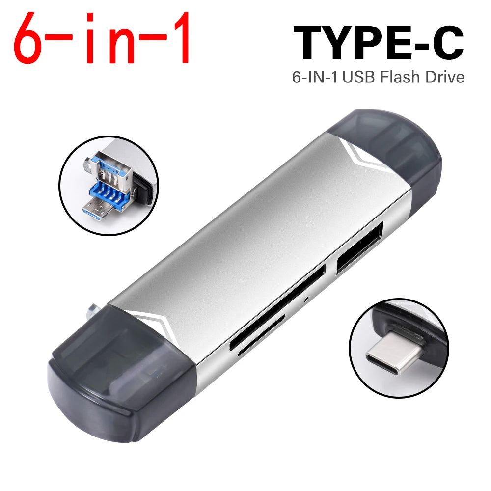 JASTER 6 In 1 Multifunction USB 3.0 Card Reader