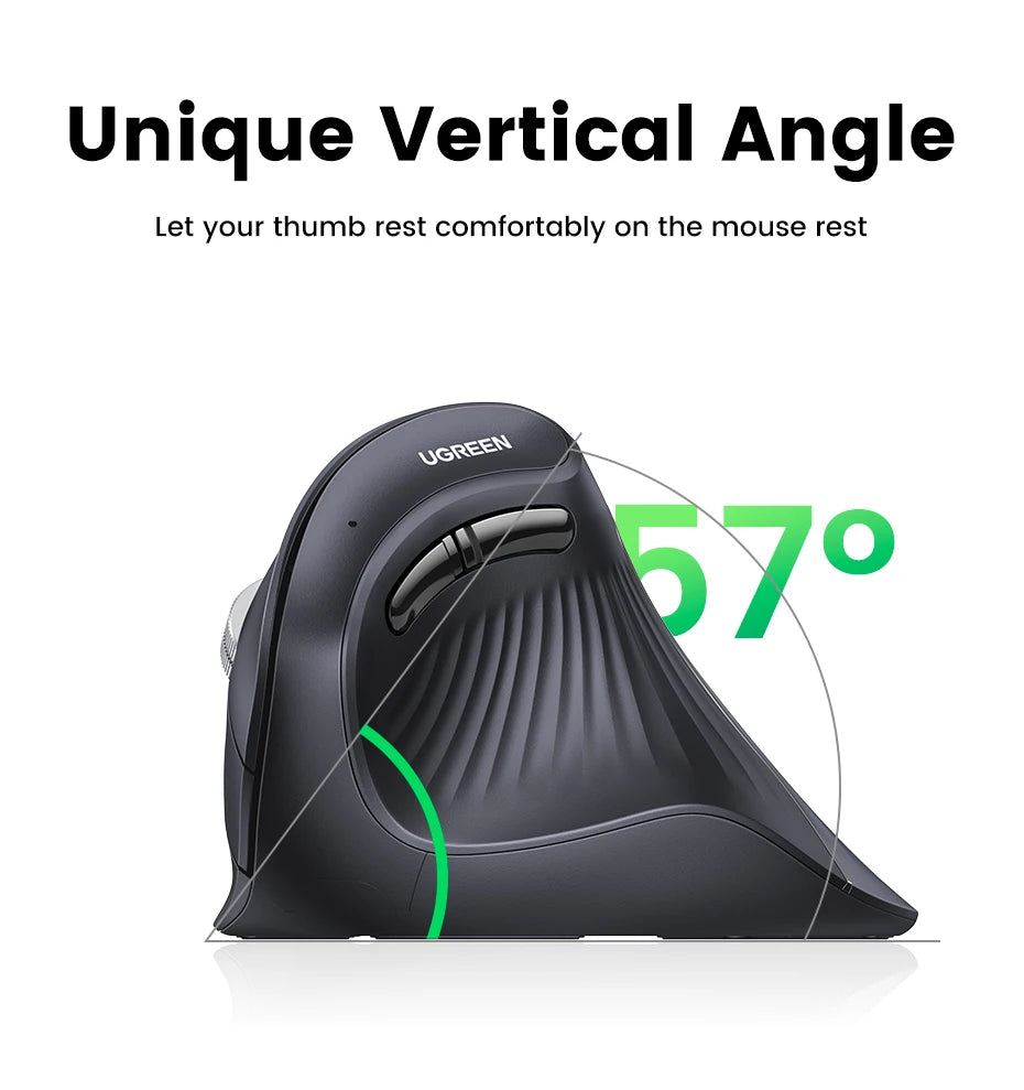 UGREEN Vertical Mouse Wireless Bluetooth 5.0  for MacBook Tablet Laptops Computer PC Mice