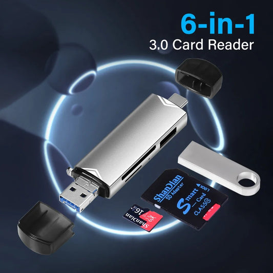 JASTER 6 In 1 Multifunction USB 3.0 Card Reader