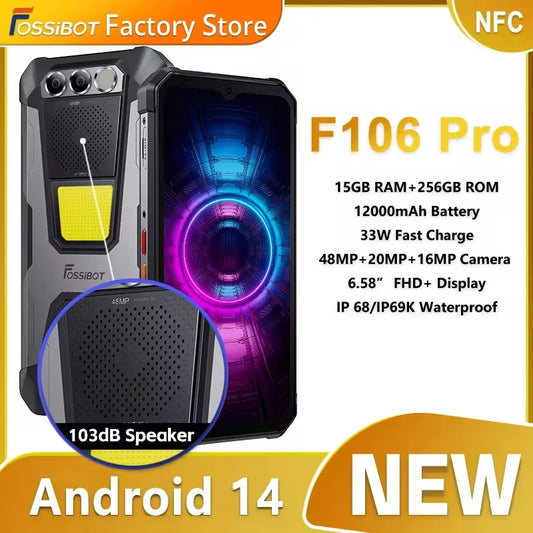 FOSSiBOT F106 PRO MTK G85 Android 14 Rugged Smartphone