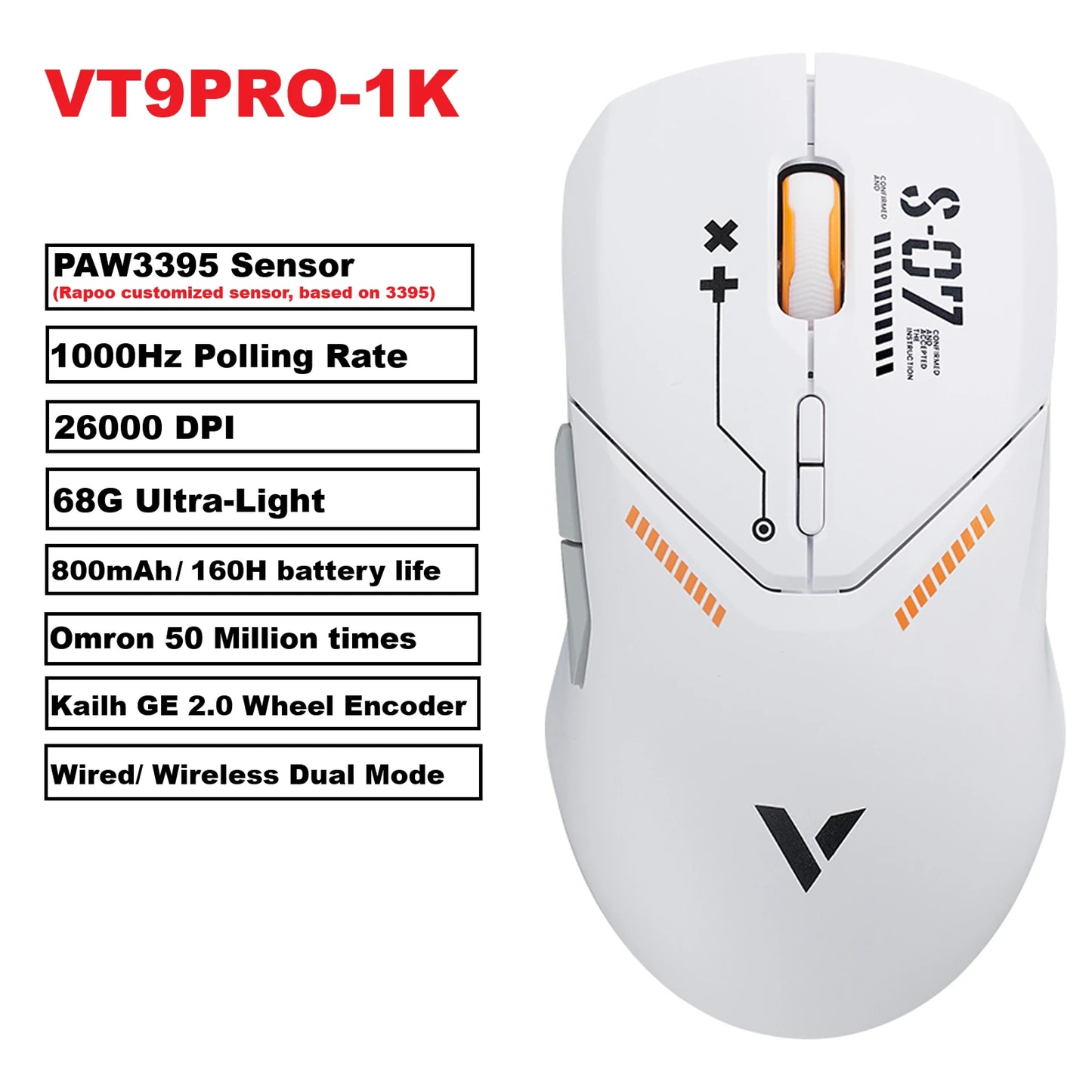Rapoo VT9PRO PAW3398 Wireless Gaming Mouse
