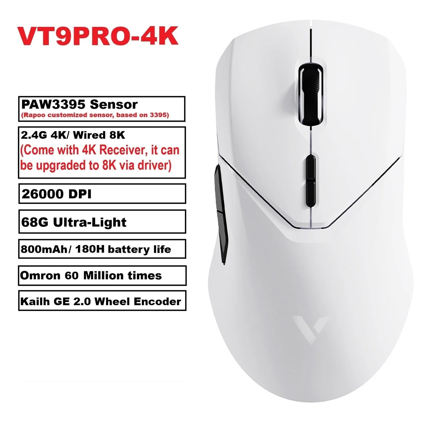 Rapoo VT9PRO PAW3398 Wireless Gaming Mouse