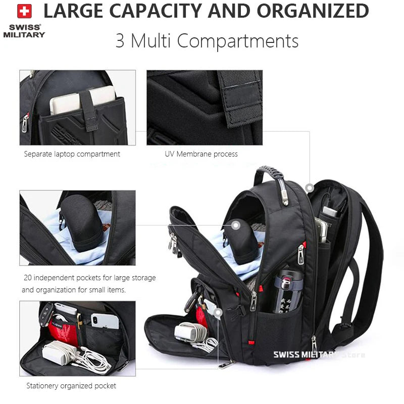 SWISS MILITARY 17" Waterproof Laptop Backpack.