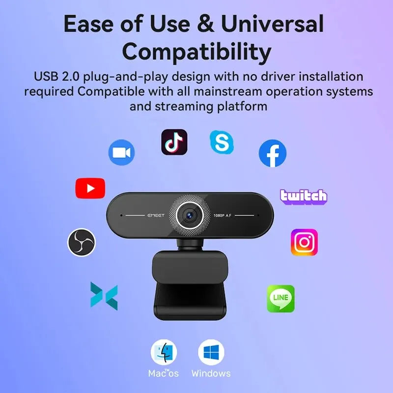 EMEET C60E 4K/2K Autofocus Webcam