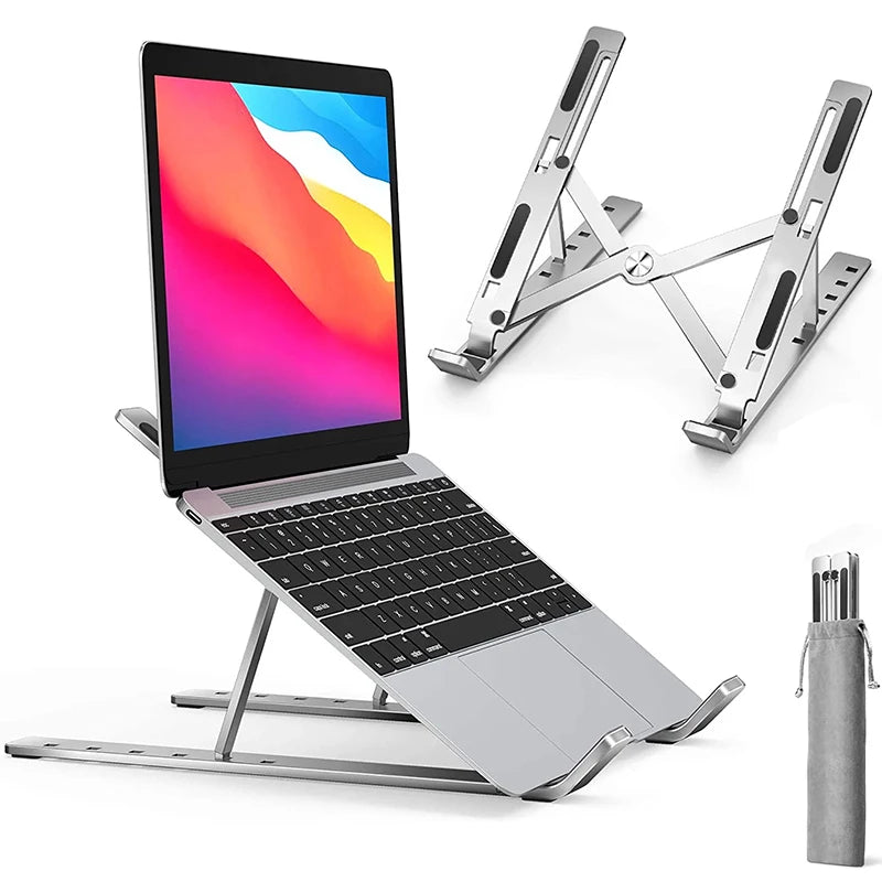 Aluminum Alloy Laptop Holder Stand Adjustable Foldable Portable for Notebook Computer Bracket Lifting Cooling Holder Non-slip