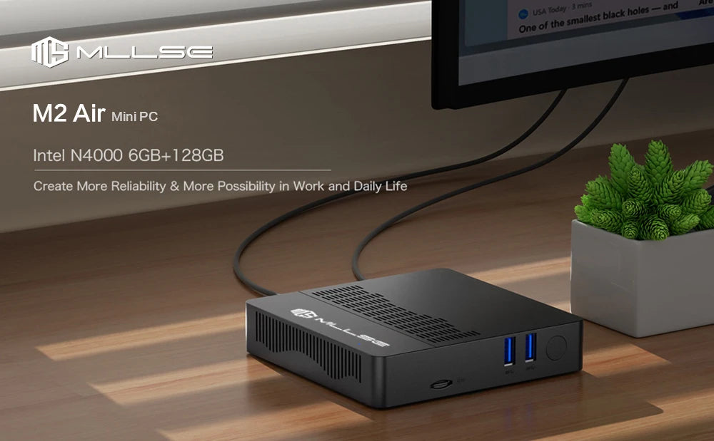 MLLSE Mini PC M2 Air Intel Gemini Lake N4000 Intel J3710 Windows 11